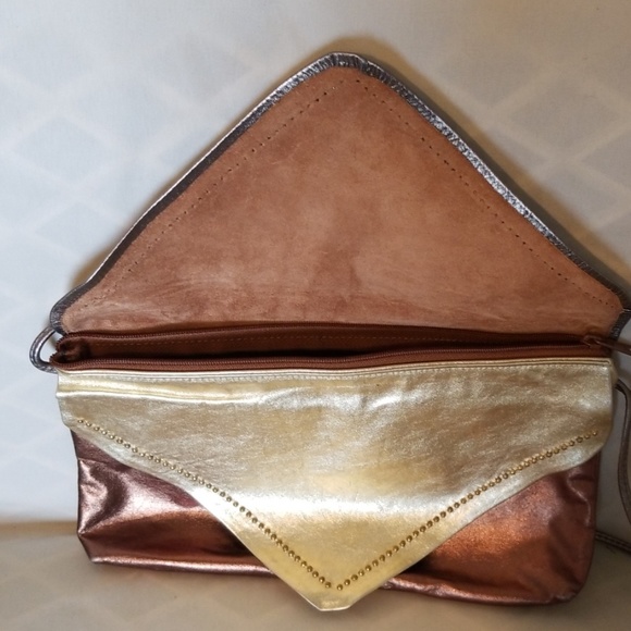 Leather Tricolor Shoulder Bag - Picture 3 of 7